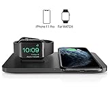 Cargador doméstico móvil para iphone / airpods pro + apple watch - se combina el cargador inalámbrico rápido para iphone 8 a iphone 11pro o airpods pro con el soporte de carga para apple watch (no incluidos el cable de apple watch y el estuche de carga inalámbrico airpods); regalo perfecto para los fanáticos de apple