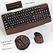 COVEVA Wireless Keyboard and Mouse Combo, Ergonomic Keyboard with Wrist Rest, 2.4Ghz Wireless Connection, Compatible with PC/Laptop/Windows/Mac for Home and Office Use (Black Coffee)