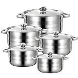 Topfset aus Edelstahl,Aparto Vorteils Topfset Induktion 10-teilig,mit...
