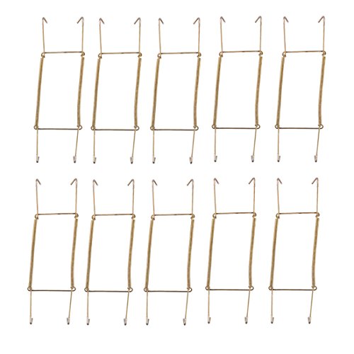 uxcell Metal Spring Plate Hangers, Natural and Stretch Length 8.7" to 11", Wall