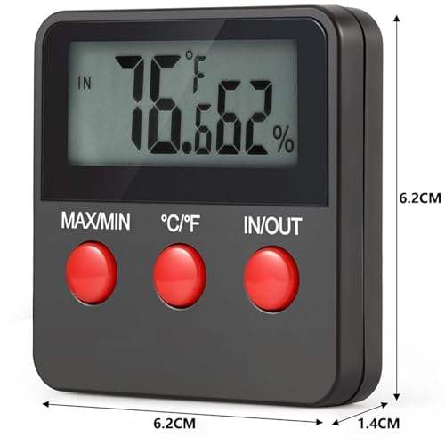 GERUI Digital-Thermo-/Hygrometer,Innen Temperatur Luftfeuchtigkeitsmessgerät Tragbares Hydrometer Feuchtigkeit für Terrarien,Reptilien, Haustiere,Wohnzimmer