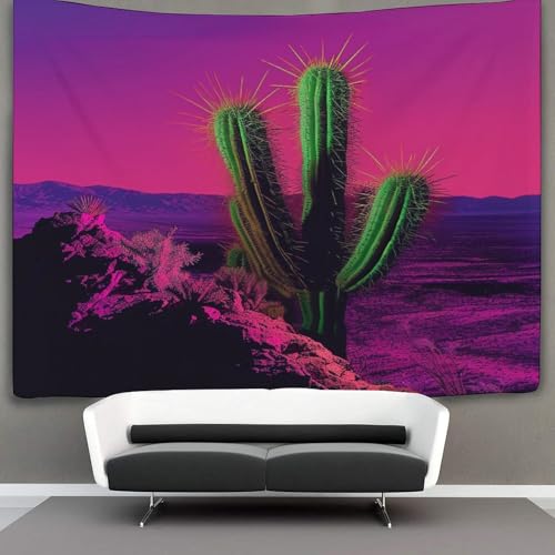 Cactus Tapiz Para,Solset Desert Tapices Artísticos Decoración Para Colgar En La Pared Para Sala De Estar Dormitorio Y Dormitorio 70cmx100cm