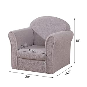 AFBKSS&BB Children Sofa, Kids Armrest Chair, Sturdy Wood Construction Kids Sofa Furniture, Armchair Couch for Preschool Children, Lightweight Toddler Sofa Chair, Teddy Velvet (Grey) AFBKSSBB Children Sofa Kids Armrest Chair Sturdy Wood Construction Kids Sofa Furniture Armchair Couch for Preschool Children Lightweight Toddler Sofa Chair Teddy Velvet Grey