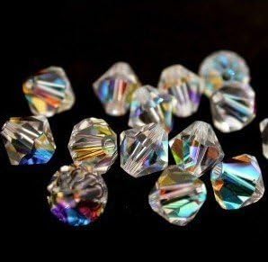 1500 pcs Crystal Glass Beads Finding Spacer Charms Faceted Bicone Shape #5301 Size 4mm Assorted Colors Wholesale Lot Bicone Crystal-AB BBS08
