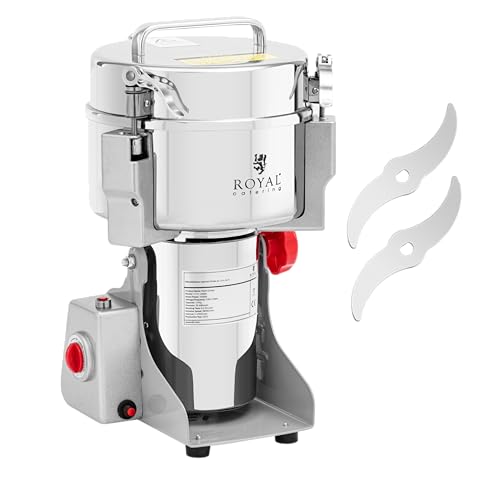Royal Catering RCMZ-2000N Moulin à épices électrique 2000 g 21 x 9,5 cm 3400 W Multi Hachoir Électrique Hachoir à Herbes