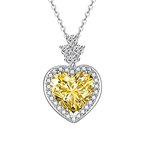 Collier pour femme en argent avec pendentif cœur brillant en zircone cubique