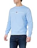 Tommy Hilfiger Hombre Sudadera Tommy Logo sin Capucha, Azul (Vessel Blue), M