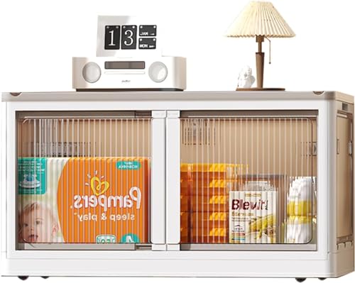 Image of Sunderlook Plastic Wardrobe for Kids Clothes - Standing Desk Premium Comfort Foldable Collapsible Wardrobes for Clothes, Large Plastic Cupboard for Kids, Men and Women (Classic White, 1 Door)