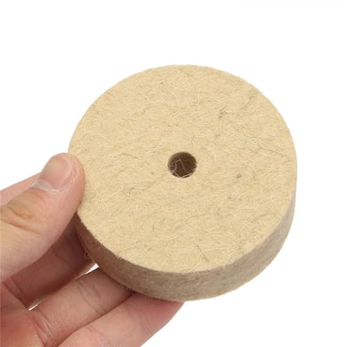Polierscheibe, Beige Wollfilz Polierscheibe Rund Wollpolierscheibe für Schmuckreparatur DIY Enthusiasten 100 x 25 mm