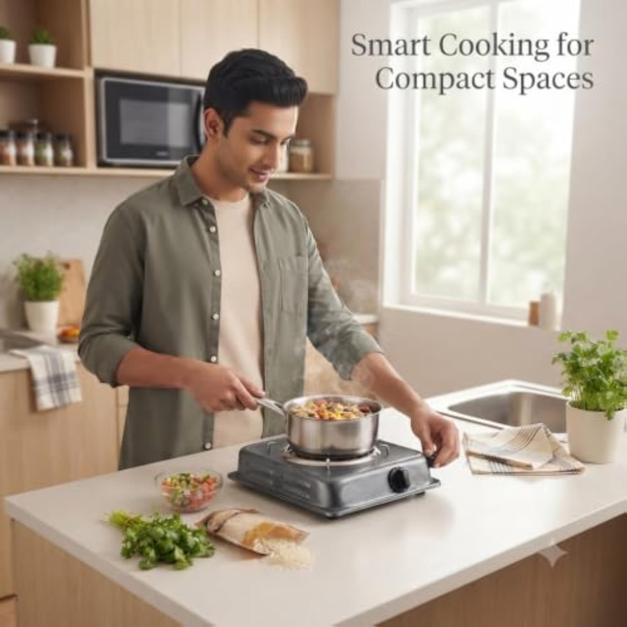 2000W Electric Hot Plate with Copper Heating Coil, Single Burner