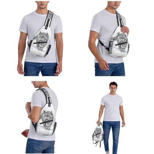Image of Crossbody Bag Snow Leopard Sling Bag Backpack Chest Bags Shoulder Bag for Women Men