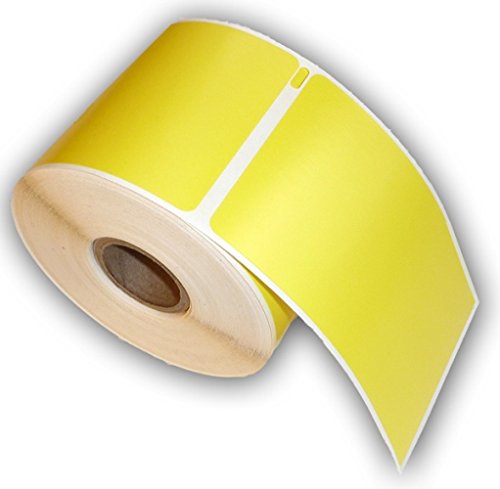 6 Rolls Yellow Large Shipping Labels, Compatible with DYMO 30256, 2 5/16 x 4, 300 per roll