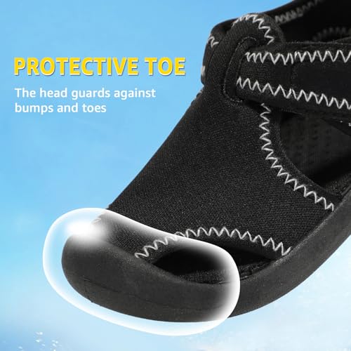 STQ Kids Water Shoes Quick Dry Aqua Sandals All Black 5 Toddler by STQ - Used condition - Image 5