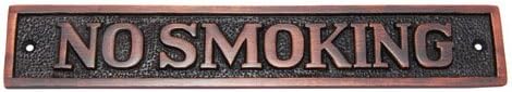 Adonai Hardware Rectangular No Smoking Brass Door Sign - Antique Copper
