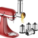 Stainless Steel Slicer Shredder Attachment for KitchenAid Stand Mixer, Cheese Grater Attachment for KitchenAid, Salad Maker, Grinding Powder, Dishwasher Safe with 4 Blades by InnoMoon