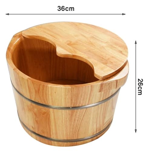 Tina para pies de madera maciza con tapa y masaje miniatura 7