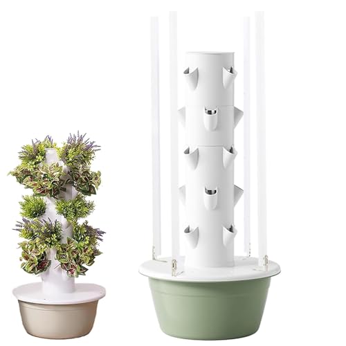 水耕栽培タワーシステム、20/28/36ポッド垂直スマートガーデンプランター、アクアポニックス栽培キット、エアロポニックス屋内果物と野菜、水和ポンプ、アダプター付き (Size : 5 layers 20 holes)
