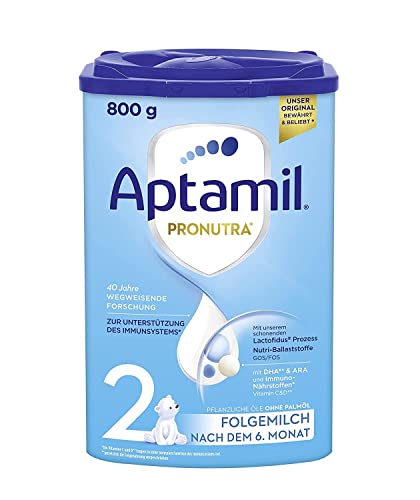 Aptamil Pronutra 2 – Folgemilch nach dem 6. Monat, Mit DHA & ARA, Nur Laktose, Ohne Palmöl, Babynahrung, Milchpulver, 1x 800 g