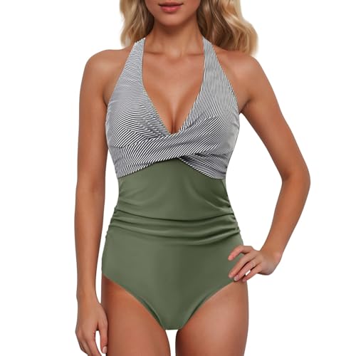 Bañadores Mujer Reductores Barriga - Traje De Baño Mujer con Relleno Una Pieza Bañador Sexy Swimsuits Cintura Alta Tankini Pliegues Monokini Moldeador