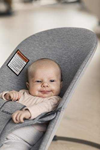 Image of BabyBjorn Bouncer Bliss, Light Gray, 3D Jersey | 2-in-1 Adjustable Baby Bouncer Seat and Toddler Chair, Newborn to Toddler (8-29 lbs), 4 Positions, Lightweight & Portable
