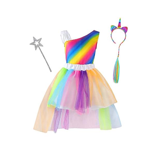 Jeowoqao girls dress up trunk princess set, 24 pcs pretend play costume set, fairytale, supergirl, princess, rainbow unicorn costume for toddler/little girls ages 3-5yrs - image 4