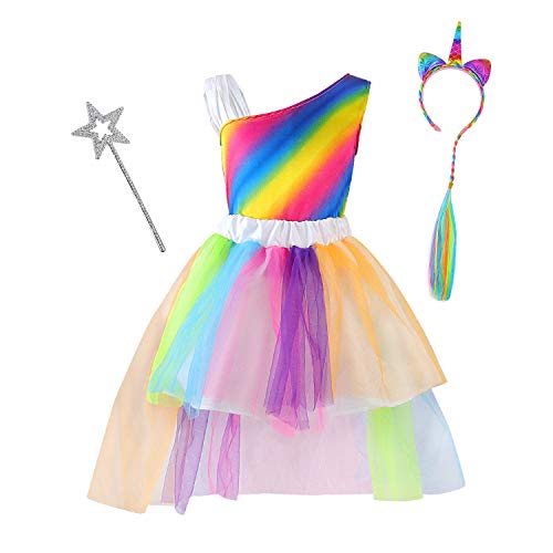 Girls Dress up Trunk Princess Set, Jeowoqao 24 PCS Pretend Play Costume Set, Fairytale, Supergirl, Princess, Rainbow Unicorn Costume for Toddler/Little Girls Ages 3-5yrs