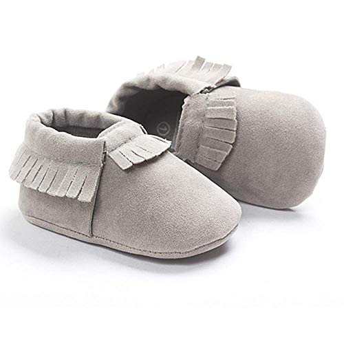 Meckior Infant Baby Girls Boys Premium Soft Sole Tassel Bowknot Moccasins Toddler Prewalker Princess Anti-Slip Crib Baptism Loafers Shoes4