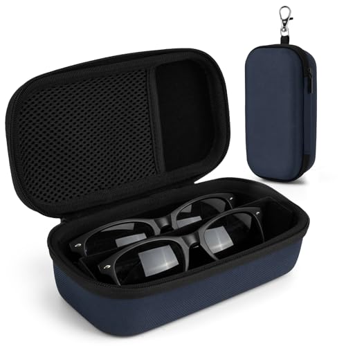 Image of Double Eyeglasses Case, Hard Shell Dual Glasses Case Travel Sunglasses Organizer for Men Women