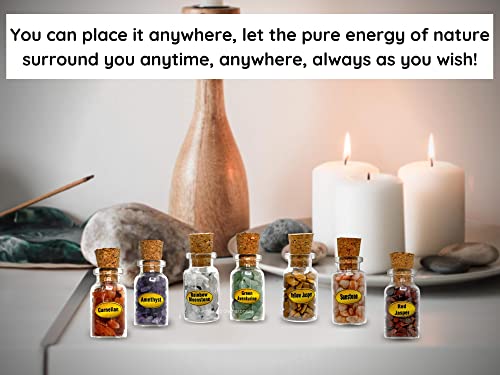 Premium 21-Piece Crystal Spell Jar Kit for Witchcraft - Mini Glass Bottles with Genuine Healing Stones for Manifestation and Rituals - Image 8