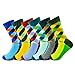 YWMLFZ Geometric Pattern Socks Mid-Calf Skateboard Street Fashion Sport 3 Pairs Long for Men