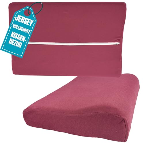 Jersey Nackenkissen Bezug 40x60 cm Bordeaux aus Baumwolle