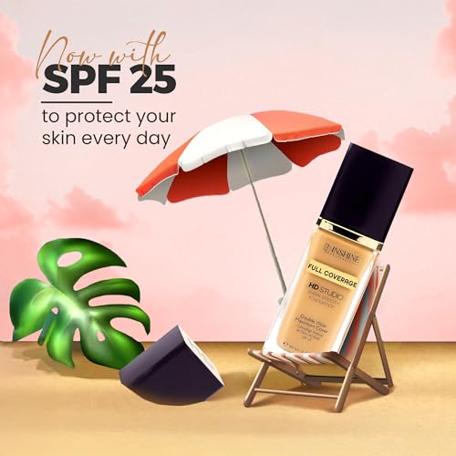 Image of INSHINE Matte HD Studio Full Coverage Cream Foundation For All Skin Types | Super Smooth Double Wear Maximum Cover SPF 25, 50Ml (801 Classic Ivory, 50 ml (Pack of 1))