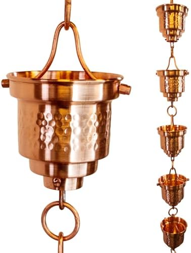 Nutshell Stores Naoki Cups Rain Chain - Aluminum - 13 Feet