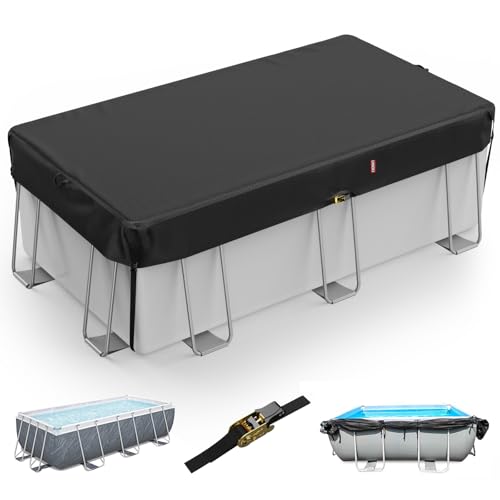 LXKCKJ Rectangular Pool Cover with Tensioner for Above Ground Pools