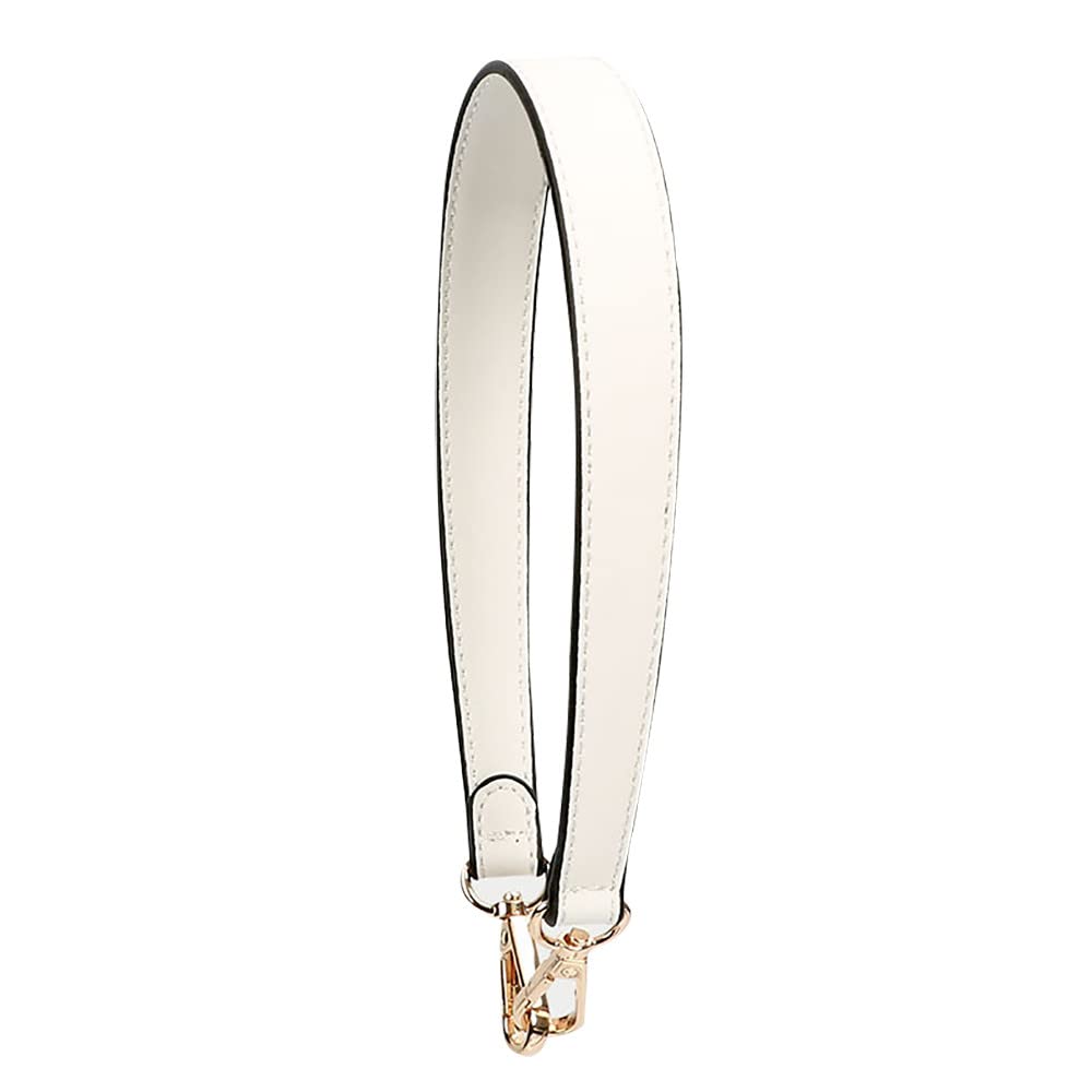 Moistri Women's White-L: 19.29(49Cm) Flat Grain Leather Replacement Straps For Handbags Purse Straps Replacement Crossbody Silver Clasps Purse Making 19.29"(49Cm) Long White