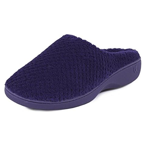 Isotoner Women's Blue Popcorn Mule Slippers Cover