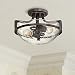 Mallot 13" Wide Bronze and Clear Seedy Glass Ceiling Light - Regency Hill