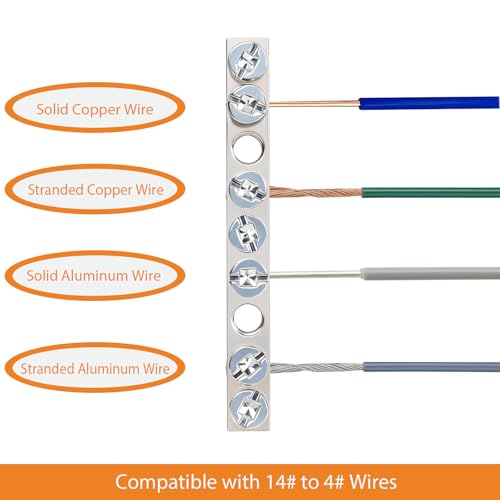 Barre de terre à 7 bornes en alliage cuivre-aluminium pour panneau électrique QO - 5