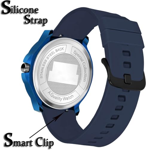 Image of Acnos Minimalist Slim Series | Smart Watch Strap | Smart Clip | Soft Silicon | Boys Analog Watch - for Men (Black /Blue /Brown)