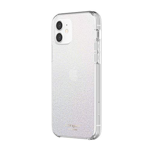 Kate Spade New York (ケイト・スペード ニューヨーク) ハードシェル保護ケース iPhone 12 & iPhone 12 Pro対応 ホワイトグリッターウォッシュ/半透明ホワイト