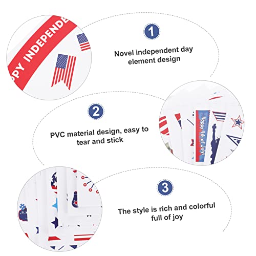 Uonlytech 9 Pcs Decorative Wall Stickers Puppy Stickers American Flag Decal American Flag Decor America Stickers Patriotic Window Decals Patriotic Glasses American National Day Sticker Mural #TOP3