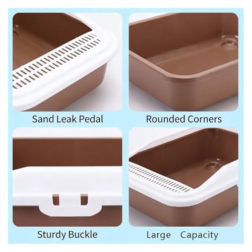 Caja de arena semi cerrada para gatos fácil de limpiar miniatura 3