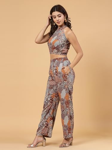 Image of Rigo Rayon Printed Top and Shorts Co-ord Set for Women | Sleeveless Co-ords Set for Women | Stylish Dresses for Women | Night Wear, Beach Wear, Vacation Wear Outfit