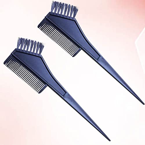 KALLORY 2Pcs Escova Dupla Face Reta Pente Kit De Cabelo Casa E Para Ferramentas Preto Reutilizável T