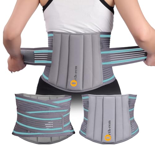 Image of Lumbo Sacral Belt, Back Support Brace for Men & Women | Lower Back Pain Relief Belt | Adjustable Lumbar Support for Posture, Injury Recovery & Everyday Use (Grey, XL)