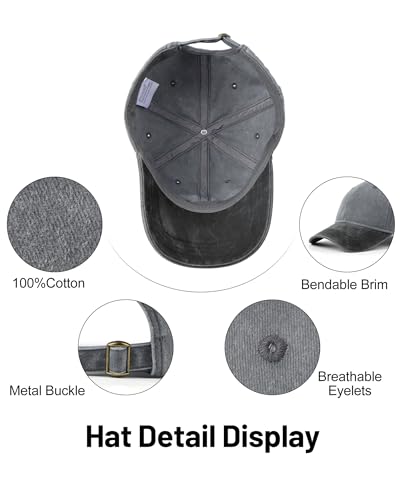 Image of XXL Baseball Cap For Big Heads, Soft Crown Washed Dad Hat, Oversized Denim Cap For Men Women Golf, Travel, Daily Wear