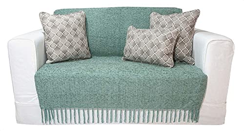 Manta Xale de Chenille com Franja 1,20m x x 1,80m Peseira Decorativa Sofá
