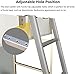 Adjustable Bunk Ladder for RV Bed 55-72 Inch, Silver Home Loft Bed Step Ladder with Hook Kits, 300lbs Load Capacity for Car, Boat, Camper, Motorhome, Library