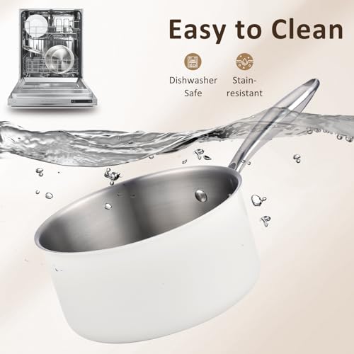 Tri-Ply Stainless Steel Sauce Pan Set with Lids 6PC, 1.5QT & 2.5QT & 3QT, Induction, PFOA Free, Dishwasher Safe,Sauce Pot, Cooking Pot, Tri-Ply Full Body - Image 7