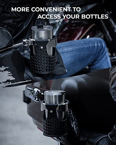 [Upgrade] Kemimoto Touring Passenger Cup Holders Leather Motorcycle Passenger Drink Holders Compatible With Street Glide Road King Road Glide Electra Glide Tri Models With Tour Pack 2014-2022 2023 #TOP4